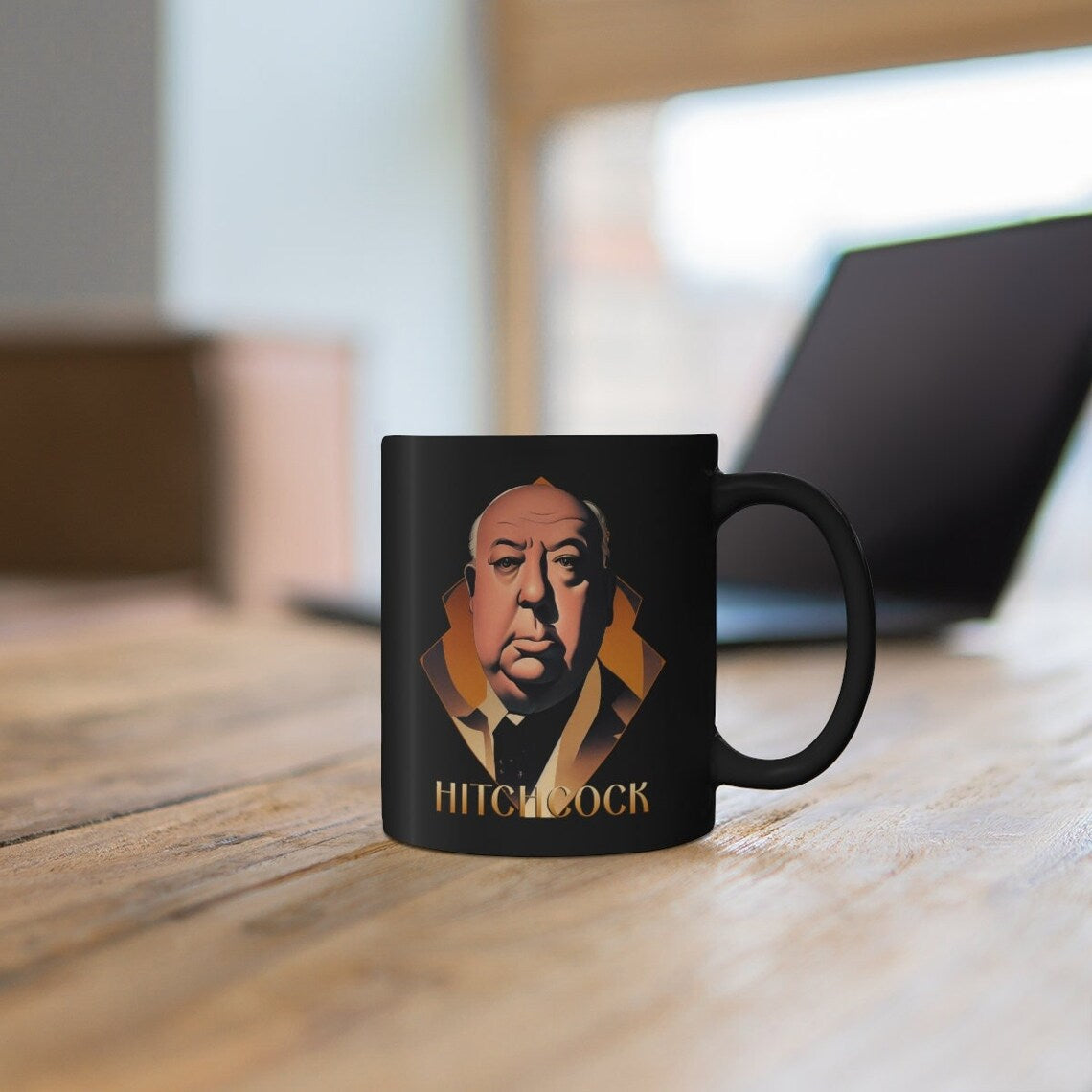 Alfred Hitchcock art deco 11oz Black Mug coffee cup