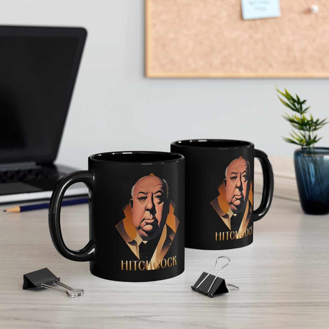 Alfred Hitchcock art deco 11oz Black Mug coffee cup