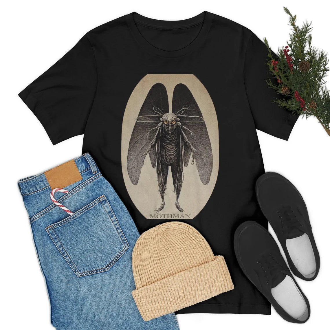 The Mothman T-shirt Cryptid Tee Shirt Cryptozoology Shirt