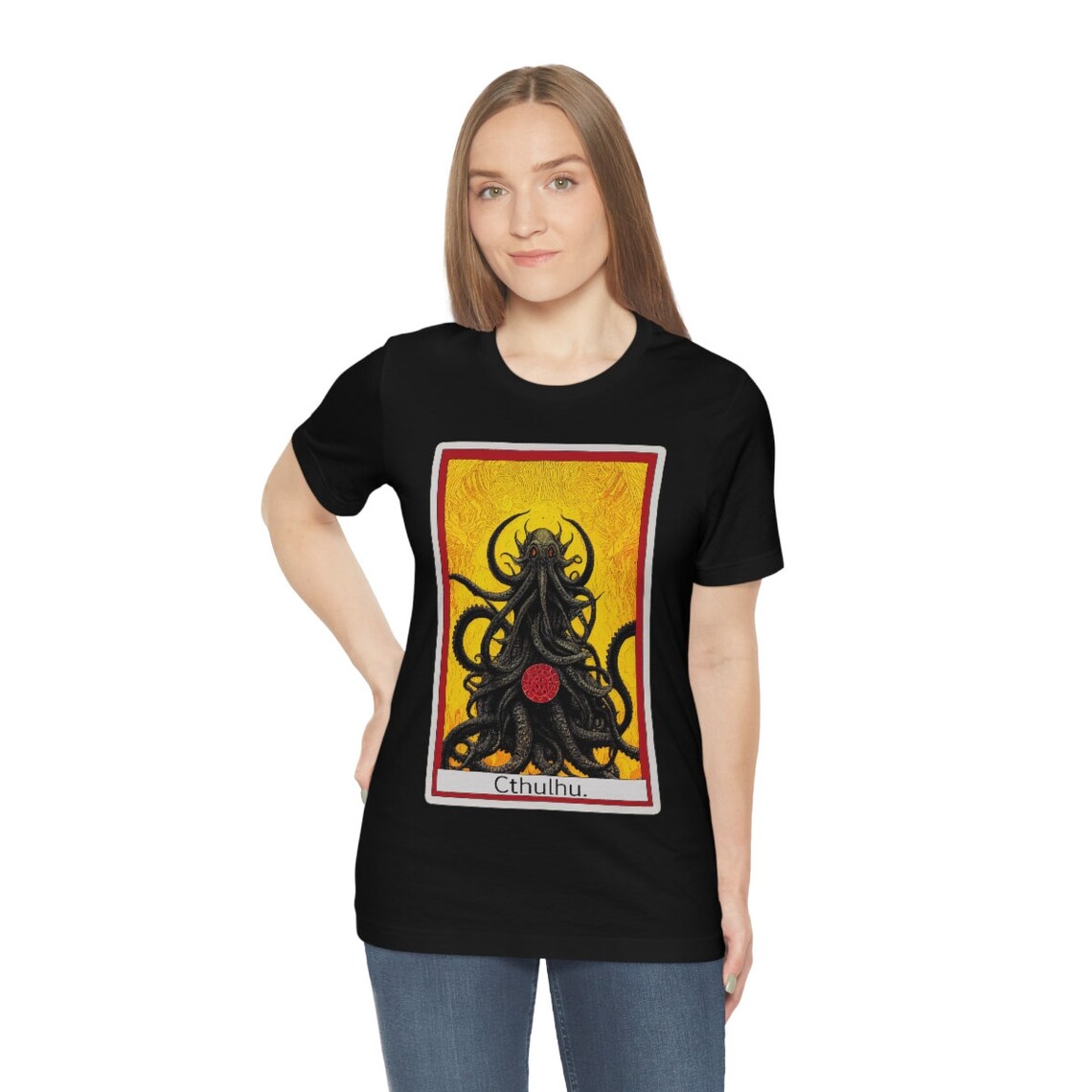 Cthulhu Tarot Card Shirt H.P. Lovecraft gift author writer gift for author gift for writer gift teeshirt elder god