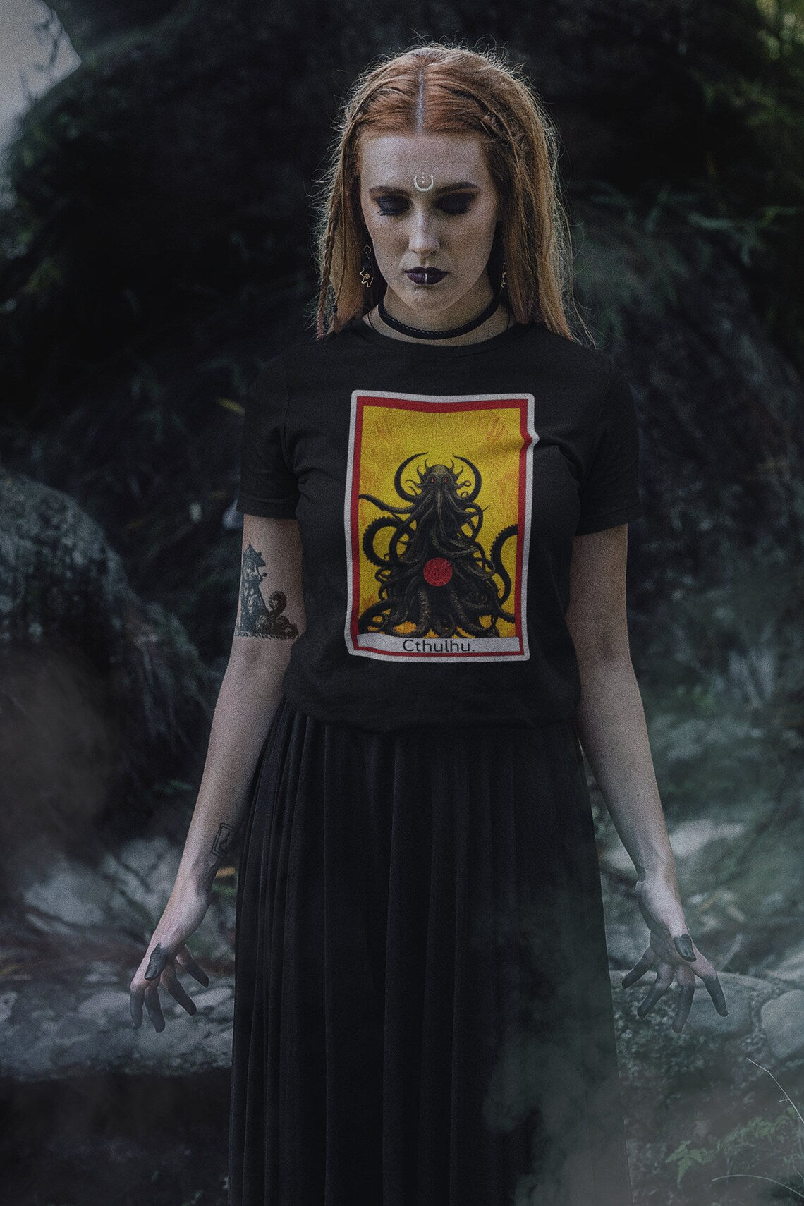 Cthulhu Tarot Card Shirt H.P. Lovecraft gift author writer gift for author gift for writer gift teeshirt elder god