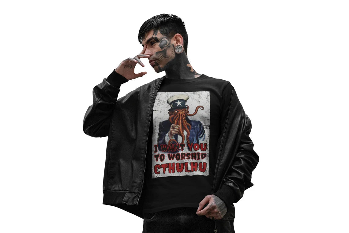 Cthulhu Uncle Sam Shirt HP Lovecraft TEESHIRT Call of Cthulhu Worship Cthulhu Cthulu