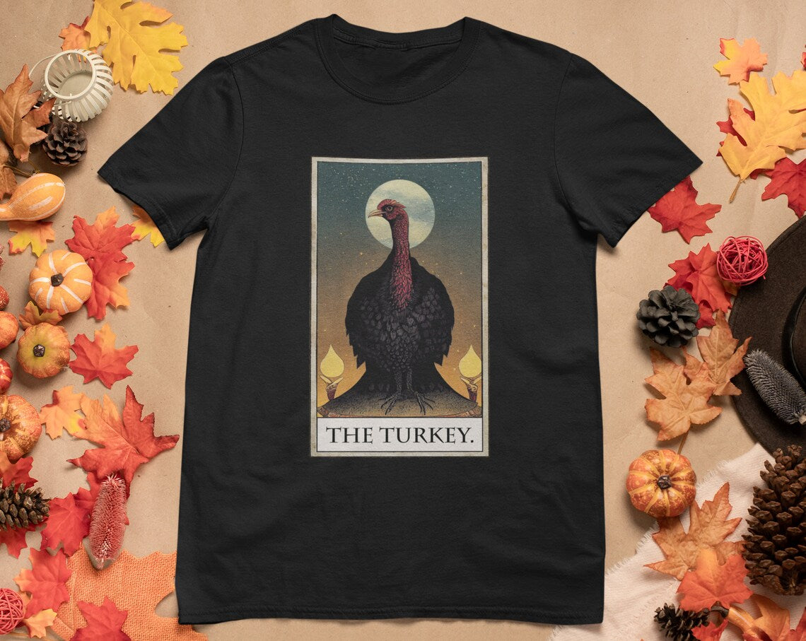 Turkey Tarot Card T-Shirt Thanksgiving Tarot Tee Shirt
