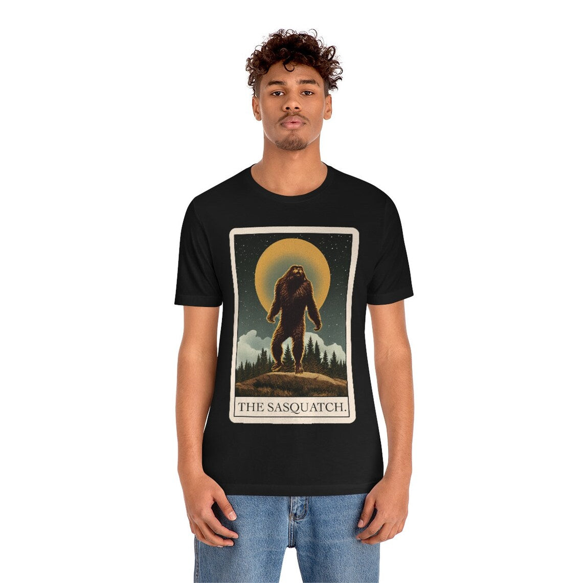 Sasquatch Tarot Card Shirt cryptid tee cryptozoology t-shirt Bigfoot