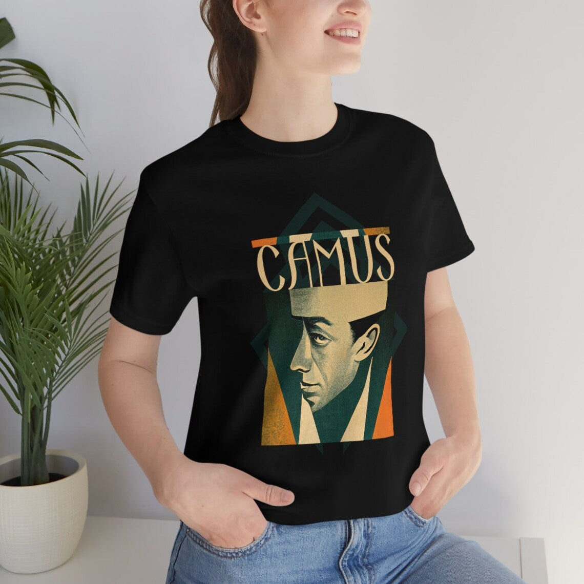 Albert Camus Art Deco Shirt gift poet shirt author writer gift for author gift for writer gift for reader