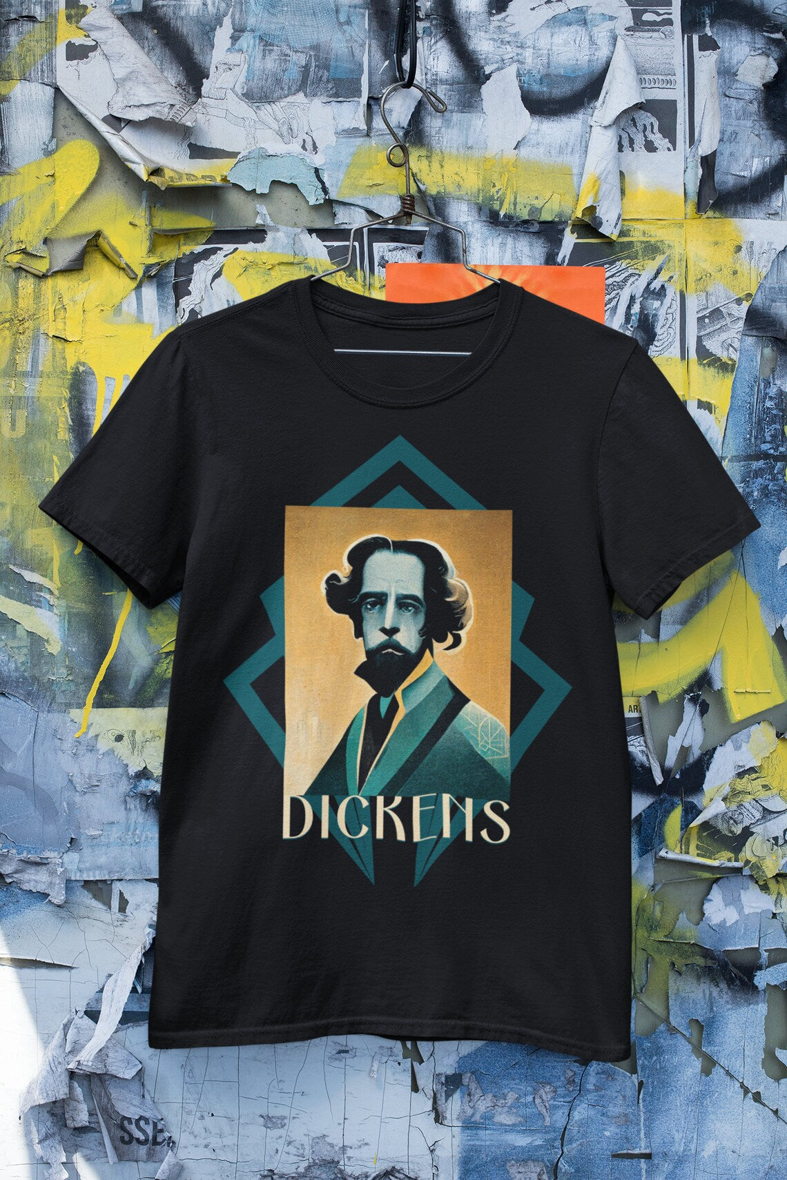 Charles Dickens Art Deco Shirt gift poet shirt author writer gift for author gift for writer gift for reader