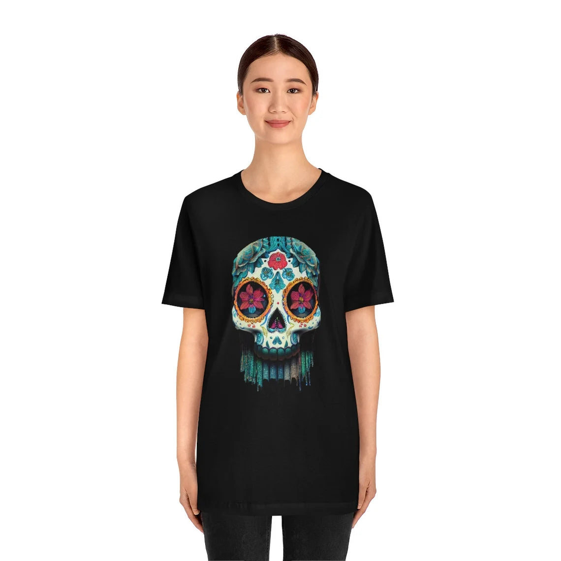 Sugar Skull Shirt Dia De Los Meurtos Day of the Dead teeshirt