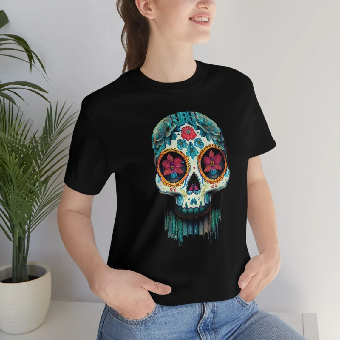 Sugar Skull Shirt Dia De Los Meurtos Day of the Dead teeshirt