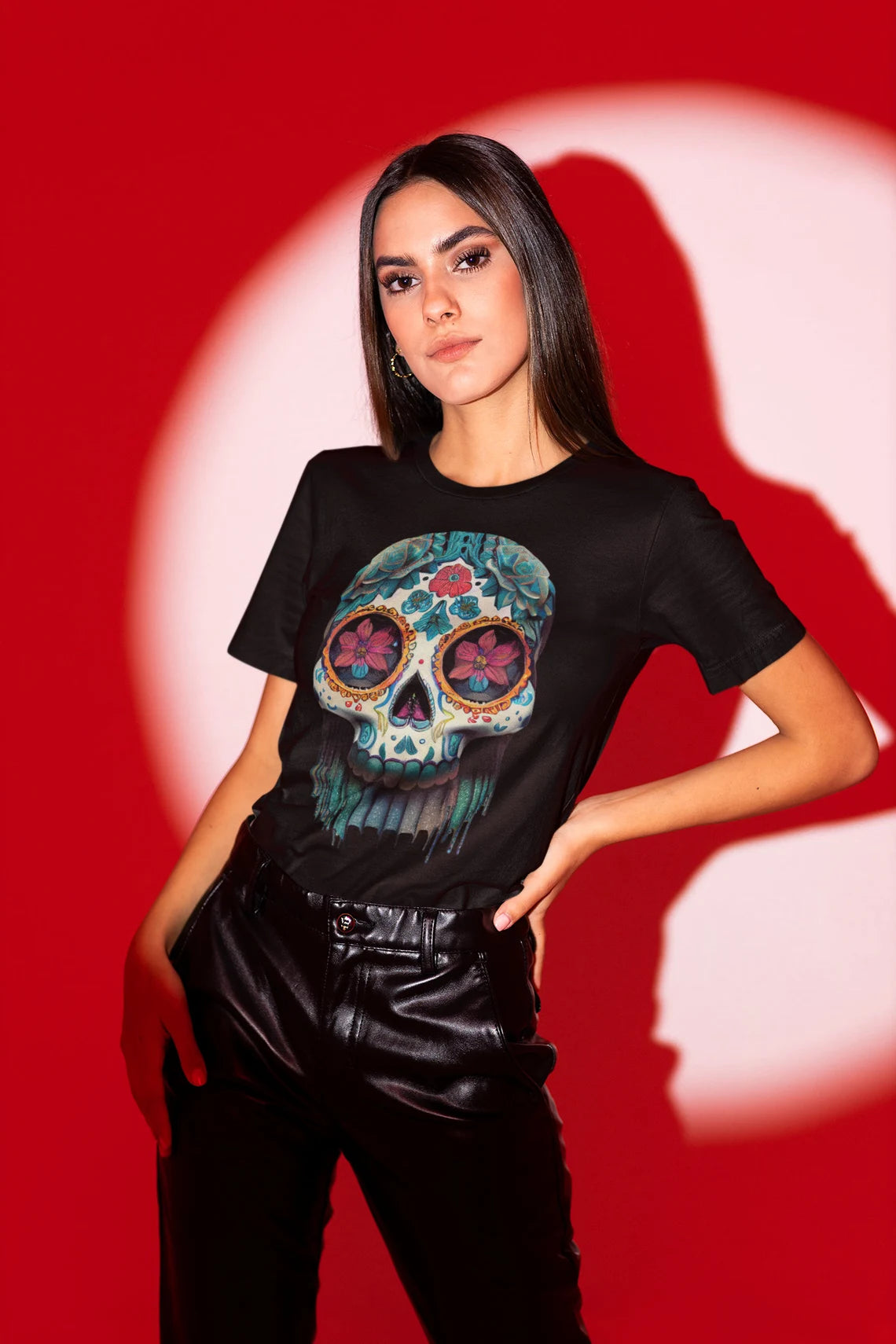 Sugar Skull Shirt Dia De Los Meurtos Day of the Dead teeshirt