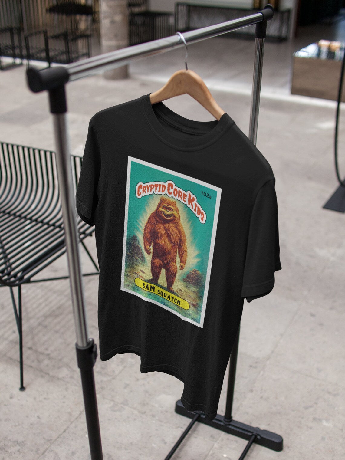 Sam Squatch Bigfoot T-Shirt | Sasquatch Teeshirt | Cryptid Core Kids Tee Shirt | Cryptidcore Gift Cryptozoology | GPK Parody Garbage Pail