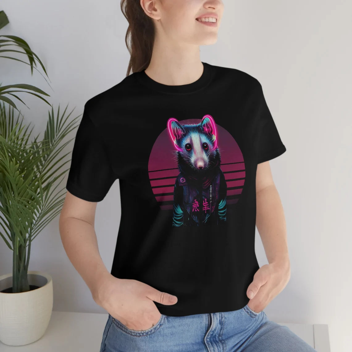 Vaporwave Cyberpunk Cyber Possum T-Shirt | Opossum Teeshirt | Pastel Goth Shirt | Synthwave Gift 80s retro futuristic