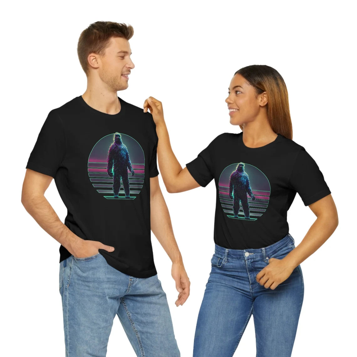 Vaporwave Cyberpunk Bigfoot T-Shirt | Cryptid Teeshirt | Pastel Goth Shirt | Synthwave Sasquatch Gift 80s retro cryptidcore cryptozoology