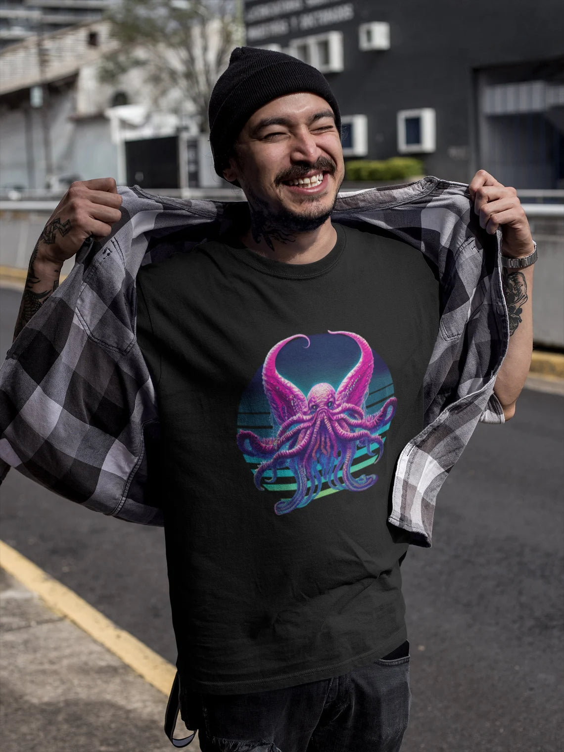 Vaporwave Cyberpunk Cthulhu T-Shirt | HP Lovecraft Teeshirt | Pastel Goth Shirt | Synthwave Gift 80s retro futuristic