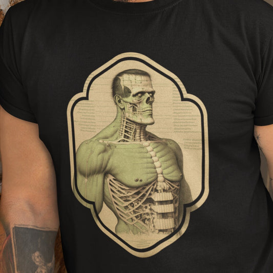 Frankenstein's Monster Arcane AnatomyT-Shirt | Frankenstein Teeshirt | Classic Monster Tee | Horror Gift | Rockabilly Clothing