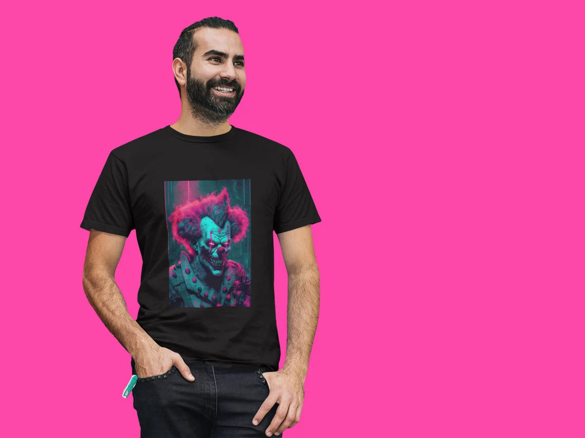 Vaporwave Cyberpunk Clown T-Shirt | Clowncore Teeshirt | Pastel Goth Shirt | Synthwave Gift 80s retro futuristic Sci Fi Horror