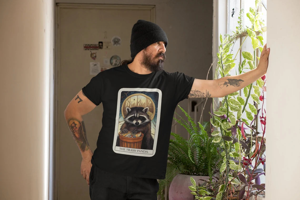Trash Panda Tarot Card T-Shirt | Raccoon Teeshirt | Tarot Card Tee Shirt | Trash Panda Gift