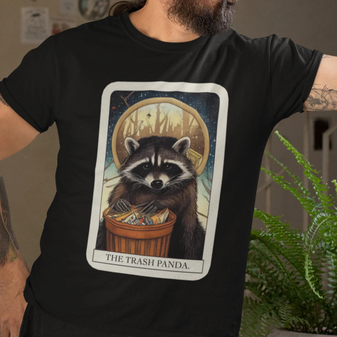Trash Panda Tarot Card T-Shirt | Raccoon Teeshirt | Tarot Card Tee Shirt | Trash Panda Gift