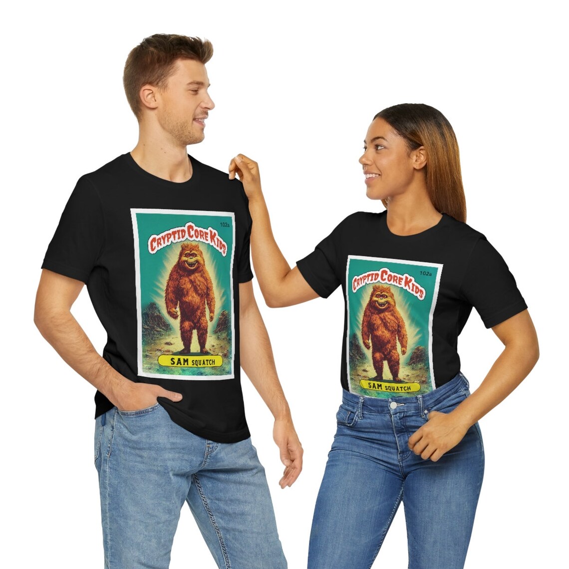 Sam Squatch Bigfoot T-Shirt | Sasquatch Teeshirt | Cryptid Core Kids Tee Shirt | Cryptidcore Gift Cryptozoology | GPK Parody Garbage Pail