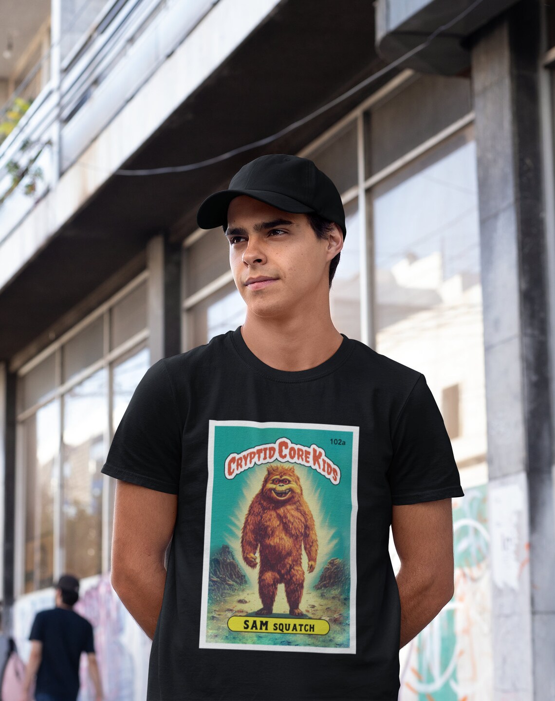 Sam Squatch Bigfoot T-Shirt | Sasquatch Teeshirt | Cryptid Core Kids Tee Shirt | Cryptidcore Gift Cryptozoology | GPK Parody Garbage Pail