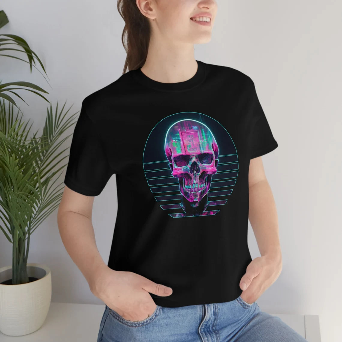 Vaporwave Cyberpunk Skull T-Shirt | death Teeshirt | Pastel Goth Shirt | Synthwave Gift 80s retro futuristic