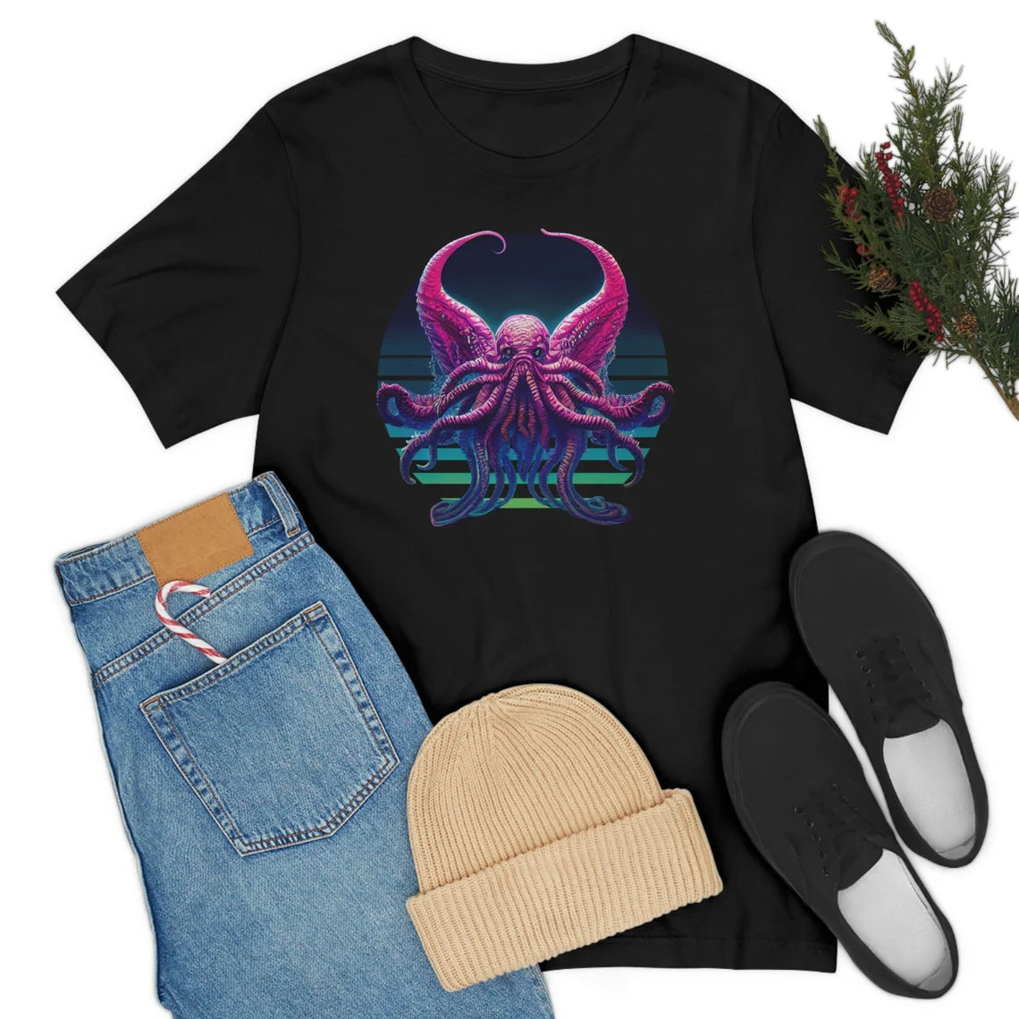 Vaporwave Cyberpunk Cthulhu T-Shirt | HP Lovecraft Teeshirt | Pastel Goth Shirt | Synthwave Gift 80s retro futuristic