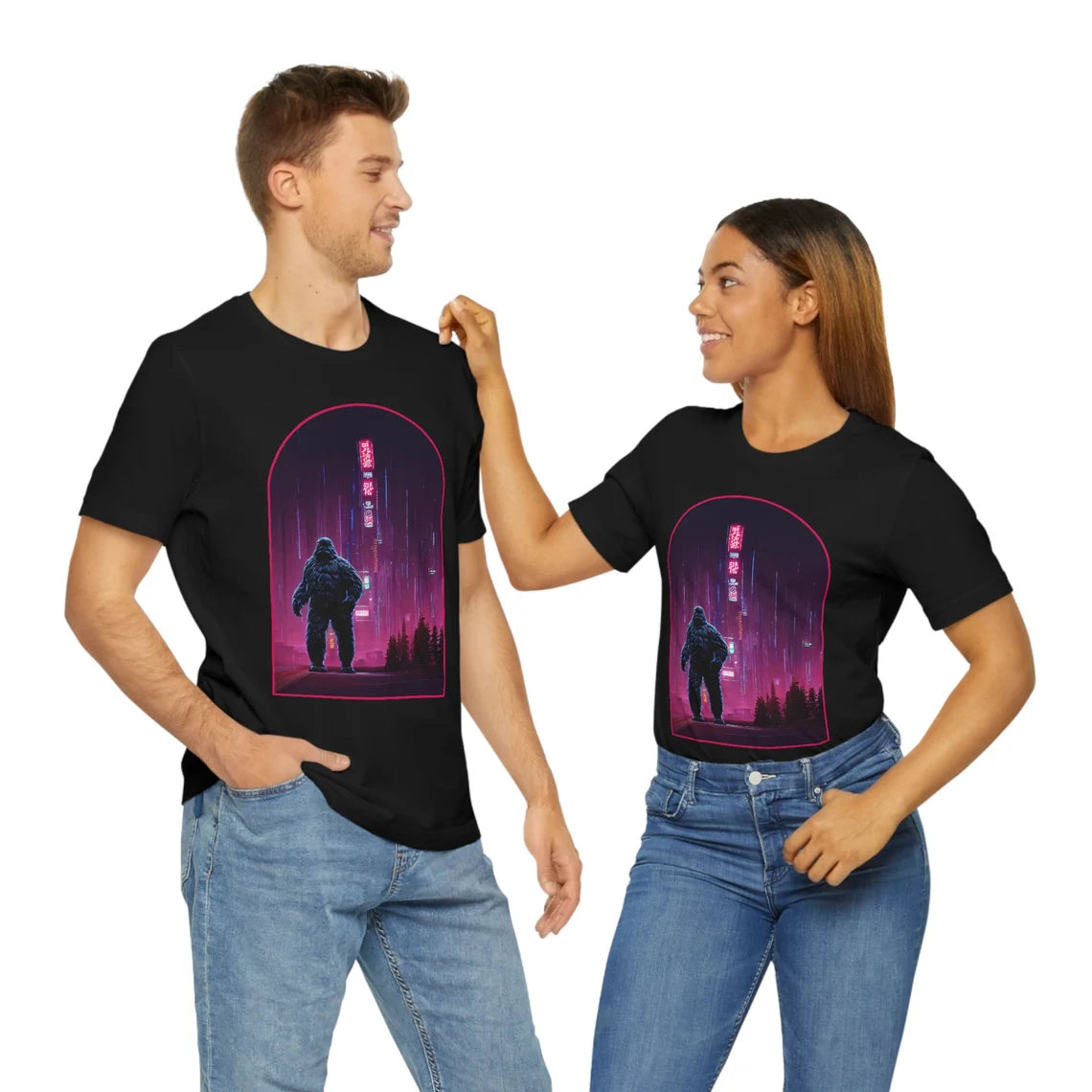 Vaporwave Cyberpunk Future Bigfoot T-Shirt | Cryptid Teeshirt | Pastel Goth Shirt | Synthwave Sasquatch 80s retro cryptidcore cryptozoology