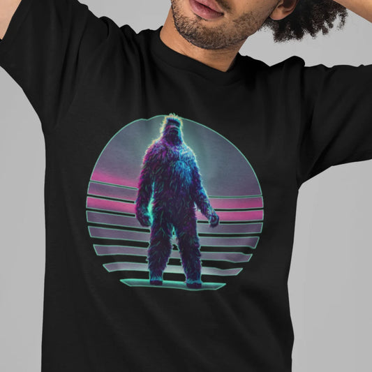 Vaporwave Cyberpunk Bigfoot T-Shirt | Cryptid Teeshirt | Pastel Goth Shirt | Synthwave Sasquatch Gift 80s retro cryptidcore cryptozoology