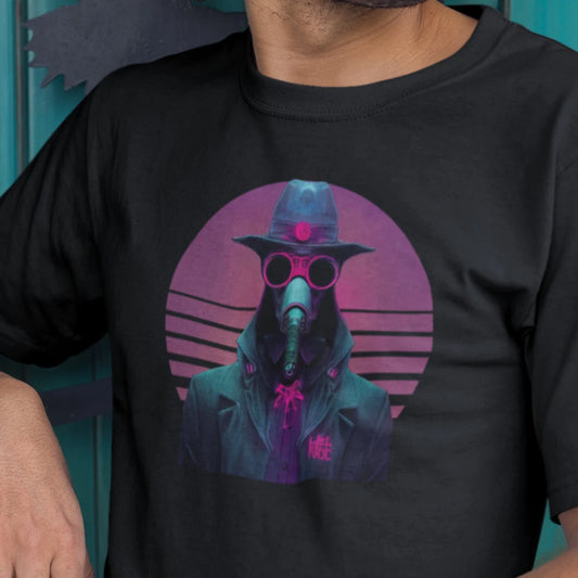 Vaporwave Cyberpunk Plague Doctor T-Shirt | Plague Dr. Teeshirt | Pastel Goth Shirt | Synthwave Gift 80s retro futuristic