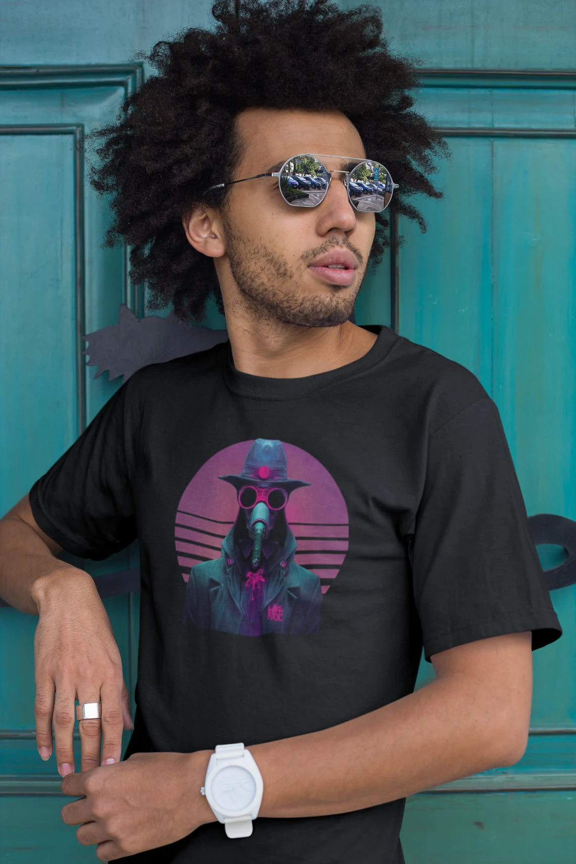 Vaporwave Cyberpunk Plague Doctor T-Shirt | Plague Dr. Teeshirt | Pastel Goth Shirt | Synthwave Gift 80s retro futuristic
