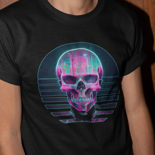 Vaporwave Cyberpunk Skull T-Shirt | death Teeshirt | Pastel Goth Shirt | Synthwave Gift 80s retro futuristic