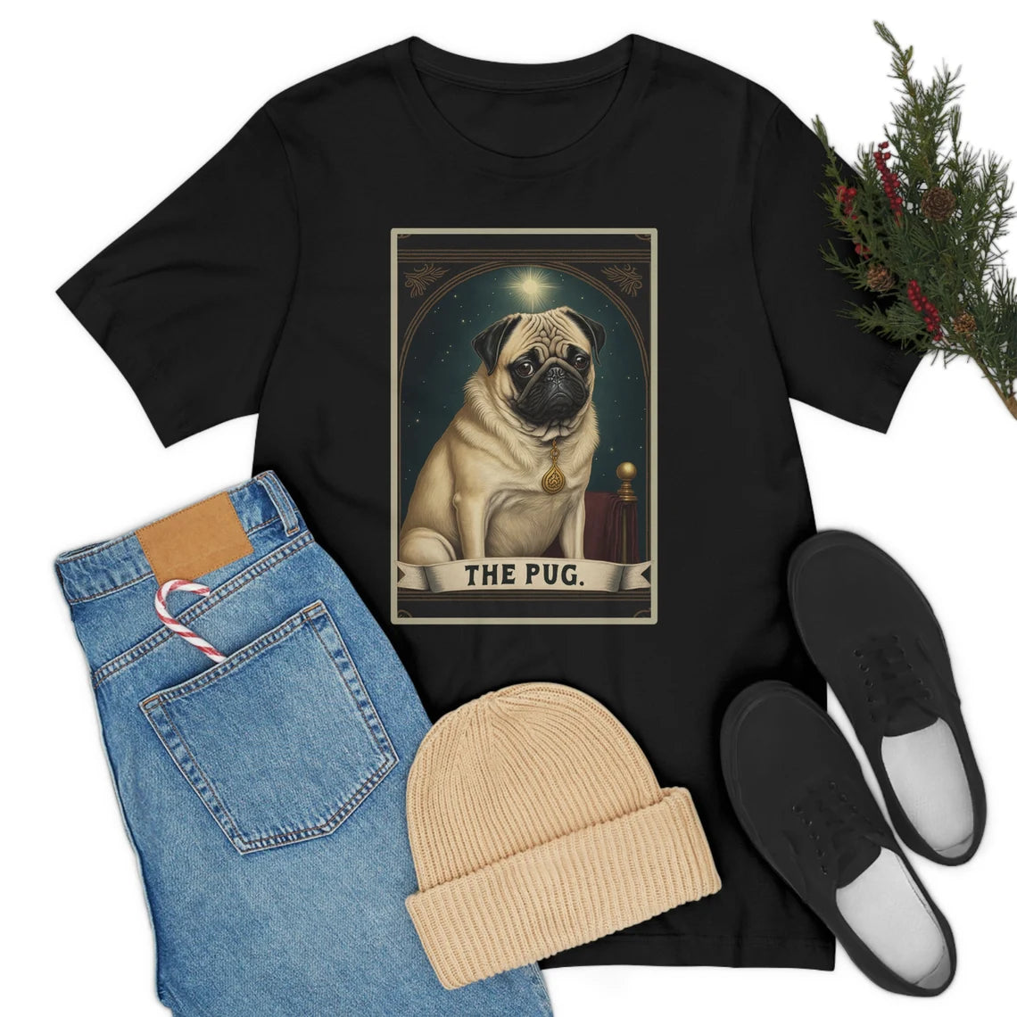 Pug Tarot Card T-Shirt | Dog Lover Teeshirt | Goth Shirt | Pet Animal Clothing