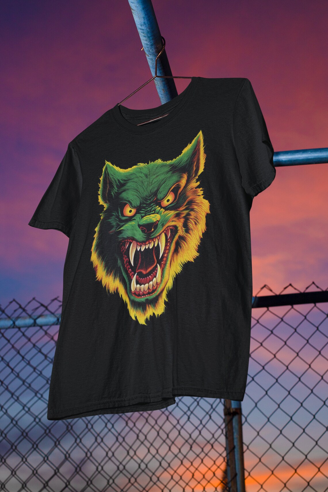 Werewolf T-Shirt | Retro style halloween art Teeshirt | wolfman Shirt | lycanthrope Gift | Apparel | Clothing