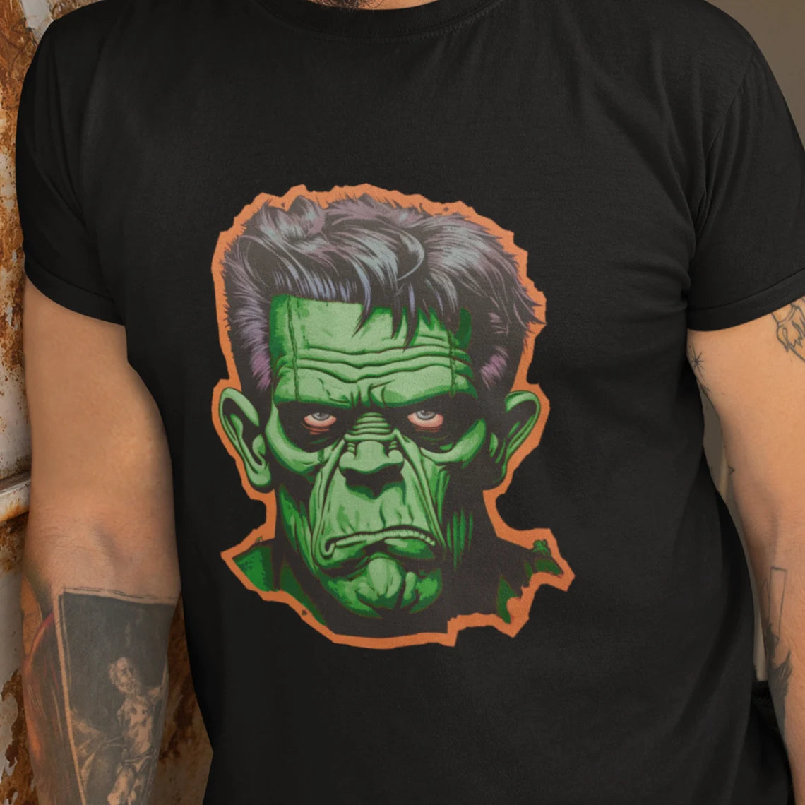 Retro Style Frankenstein Halloween Shirt | Monster teeshirt | Spooky t-shirt | Horror | Fall style | Haunted House Fashion | 1980s 80s