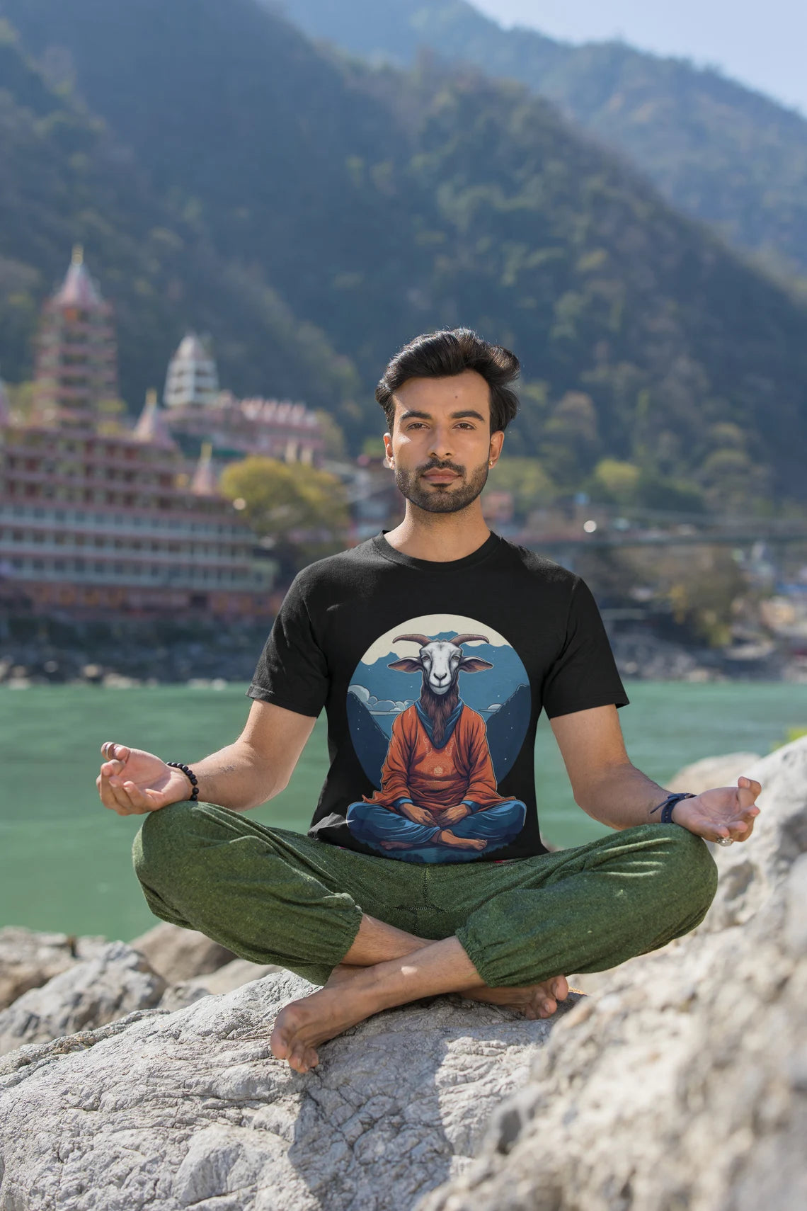Meditating Goat Shirt | Goat Meditation teeshirt | Spiritual Yoga t-shirt |  hip style | enlightened fashion