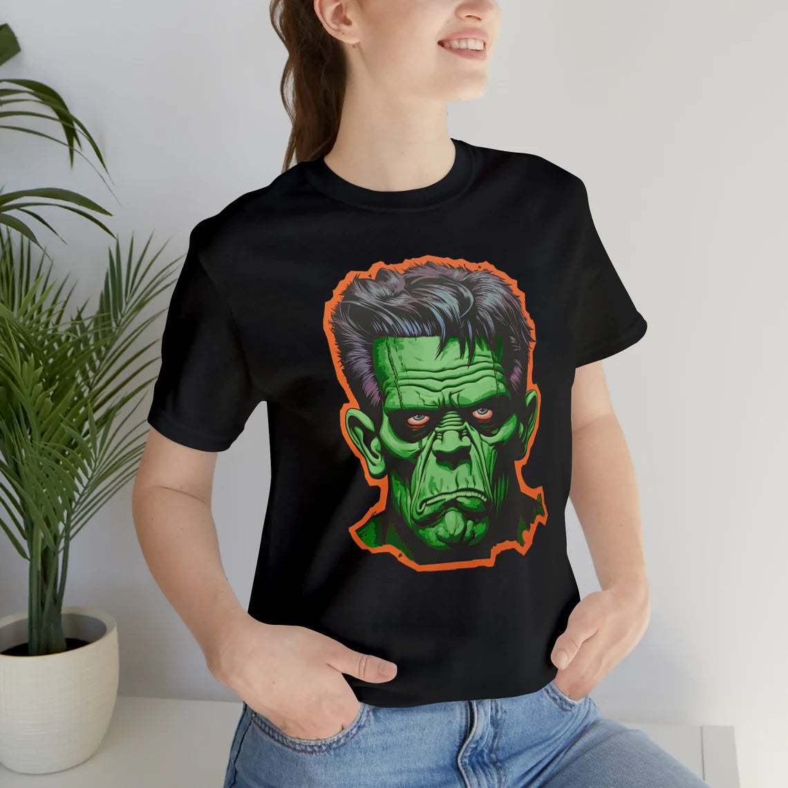 Retro Style Frankenstein Halloween Shirt | Monster teeshirt | Spooky t-shirt | Horror | Fall style | Haunted House Fashion | 1980s 80s
