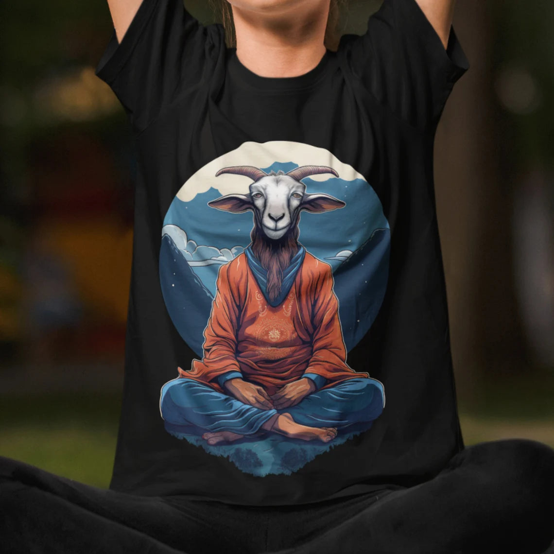 Meditating Goat Shirt | Goat Meditation teeshirt | Spiritual Yoga t-shirt |  hip style | enlightened fashion