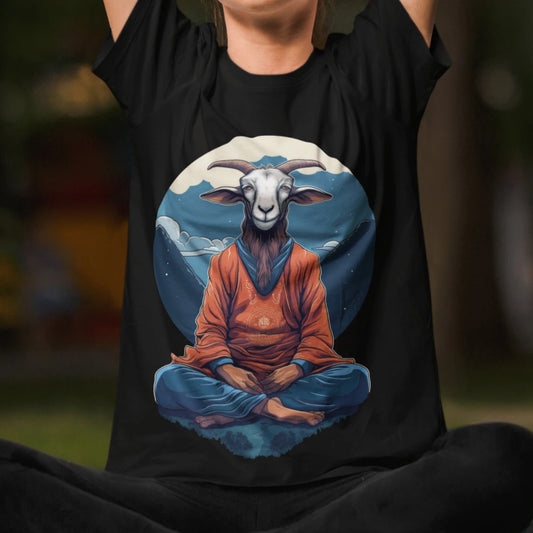 Meditating Goat Shirt | Goat Meditation teeshirt | Spiritual Yoga t-shirt |  hip style | enlightened fashion