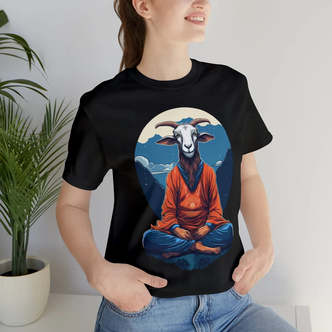 Meditating Goat Shirt | Goat Meditation teeshirt | Spiritual Yoga t-shirt |  hip style | enlightened fashion