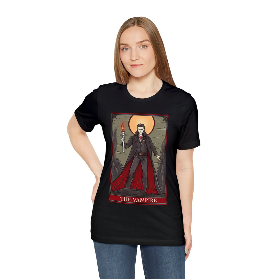 Vampire Tarot Card T-Shirt | Dracula Teeshirt | Classic Monster Tee | Horror Gift | Blood Sucker Shirt