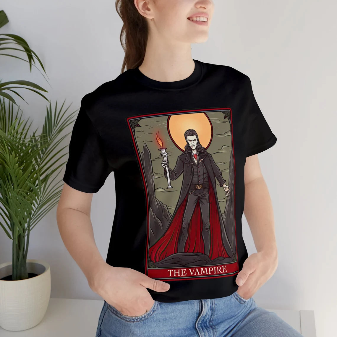 Vampire Tarot Card T-Shirt | Dracula Teeshirt | Classic Monster Tee | Horror Gift | Blood Sucker Shirt