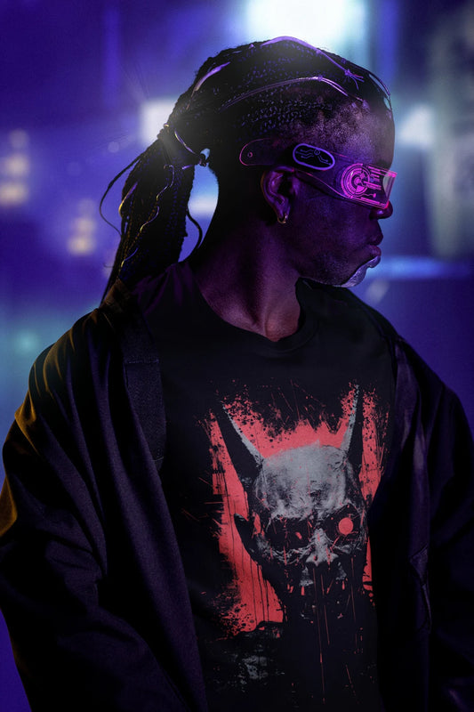 Weirdcore Demon T-Shirt | Vaporwave Devil Aesthetic | Trippy Alt Clothing | Grunge Clothes | Harajuku Punk | Rave Gear | Psychedelic