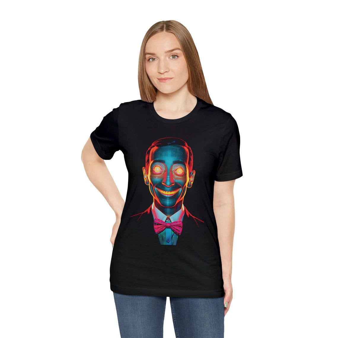 Vaporwave Pee Wee Herman Tee | Weirdcore Bowtie Aesthetic |Trippy Alt Clothing | Grunge Clothes | Harajuku Punk | Rave Gear | Psychedelic
