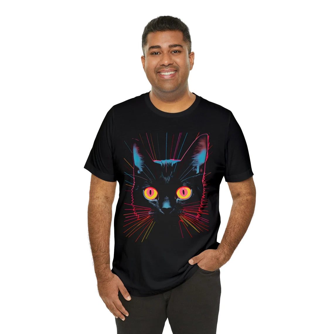 Weirdcore Cat T-Shirt | Vaporwave Cat Aesthetic | Trippy Alt Clothing | Grunge Clothes | Harajuku Punk | Rave Gear | Psychedelic