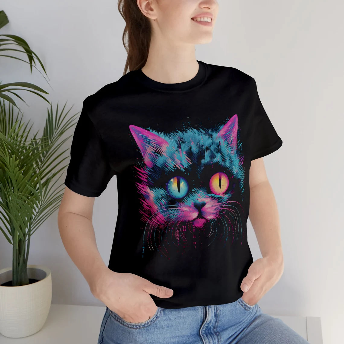 Vaporwave Cat Aesthetic | Weirdcore Cat T-Shirt |Trippy Alt Clothing | Grunge Clothes | Harajuku Punk | Rave Gear | Psychedelic