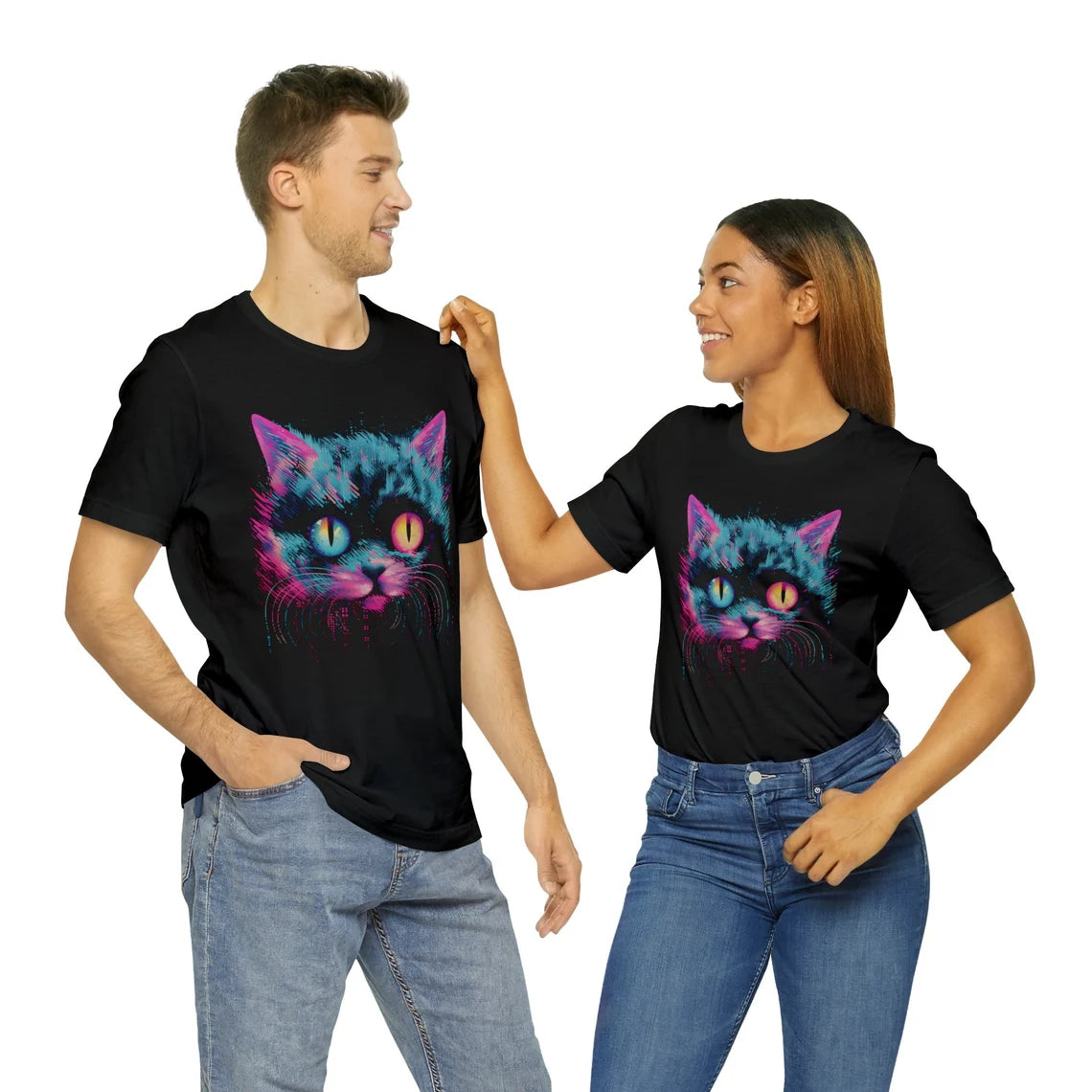 Vaporwave Cat Aesthetic | Weirdcore Cat T-Shirt |Trippy Alt Clothing | Grunge Clothes | Harajuku Punk | Rave Gear | Psychedelic