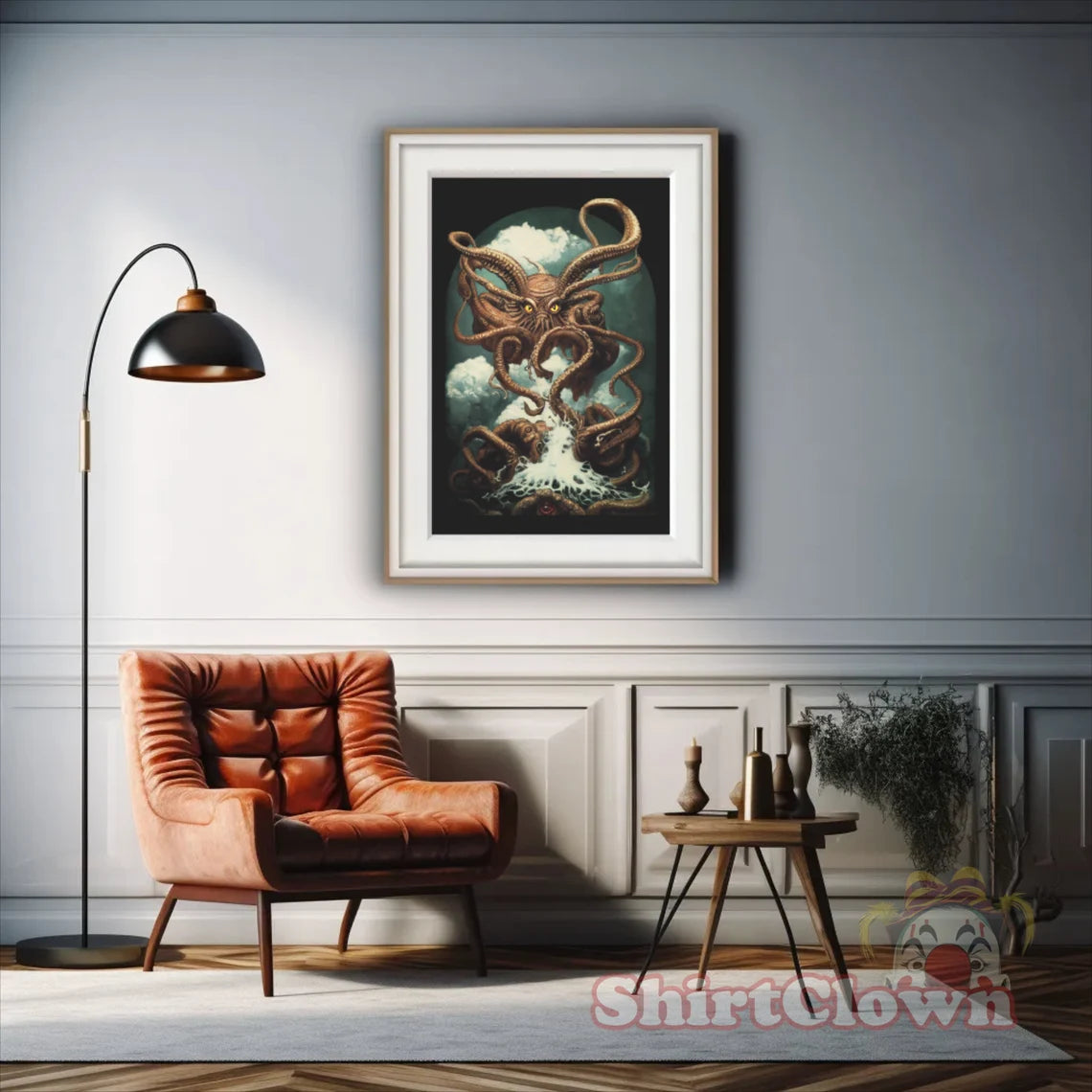 Cthulhu Rises From the Deep Art Print | HP Lovecraft Poster | Cult Monster Wall Art | Horror Gift