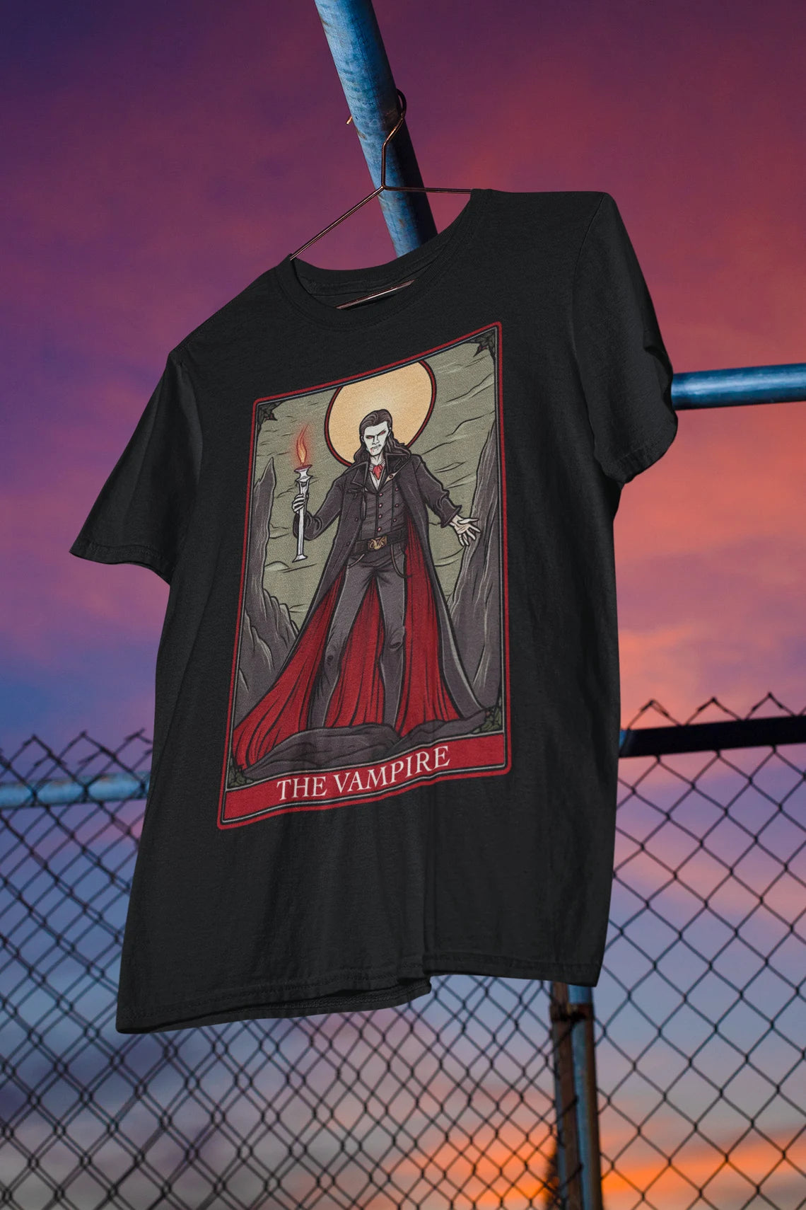 Vampire Tarot Card T-Shirt | Dracula Teeshirt | Classic Monster Tee | Horror Gift | Blood Sucker Shirt