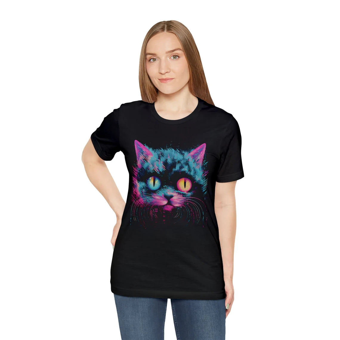Vaporwave Cat Aesthetic | Weirdcore Cat T-Shirt |Trippy Alt Clothing | Grunge Clothes | Harajuku Punk | Rave Gear | Psychedelic