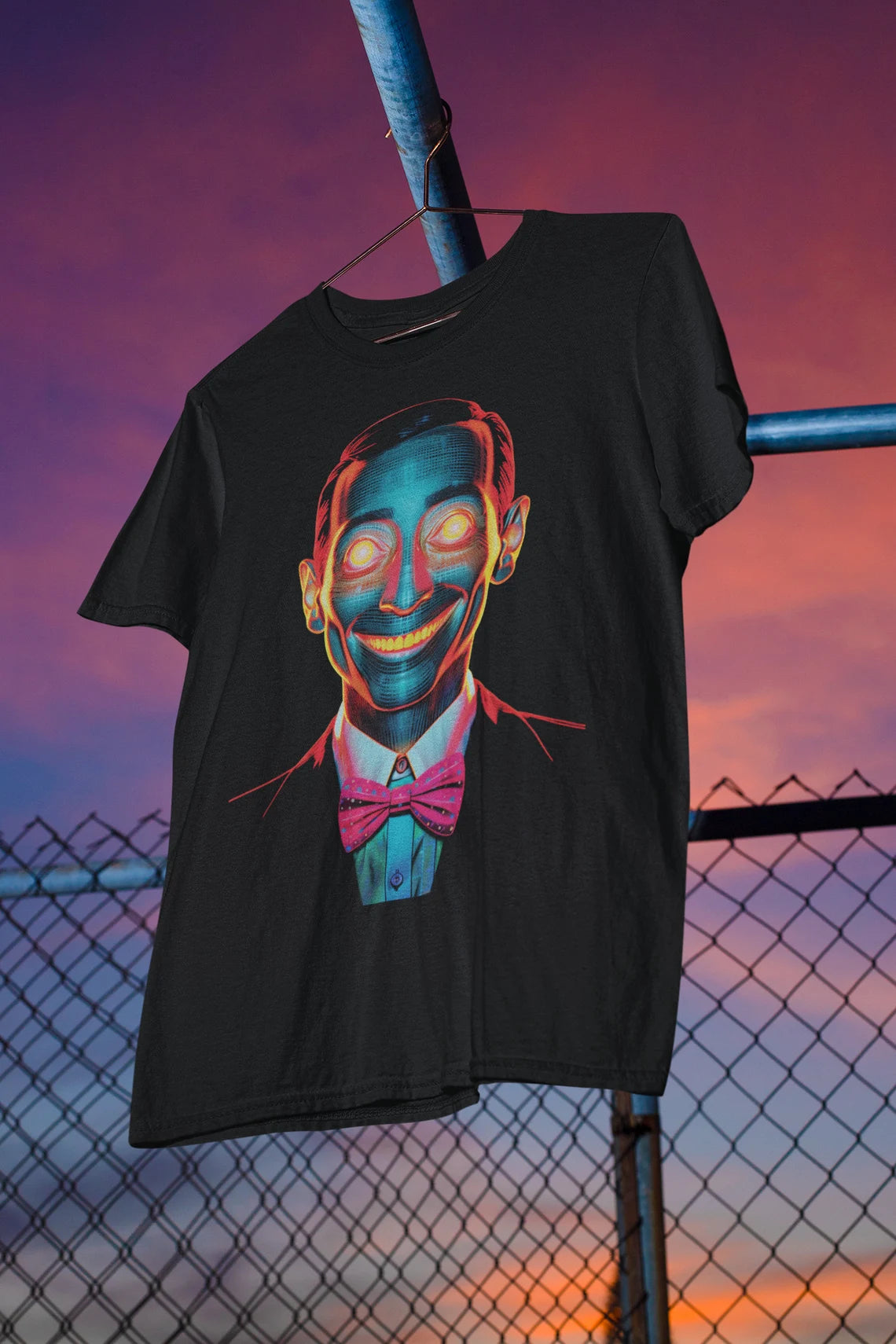 Vaporwave Pee Wee Herman Tee | Weirdcore Bowtie Aesthetic |Trippy Alt Clothing | Grunge Clothes | Harajuku Punk | Rave Gear | Psychedelic