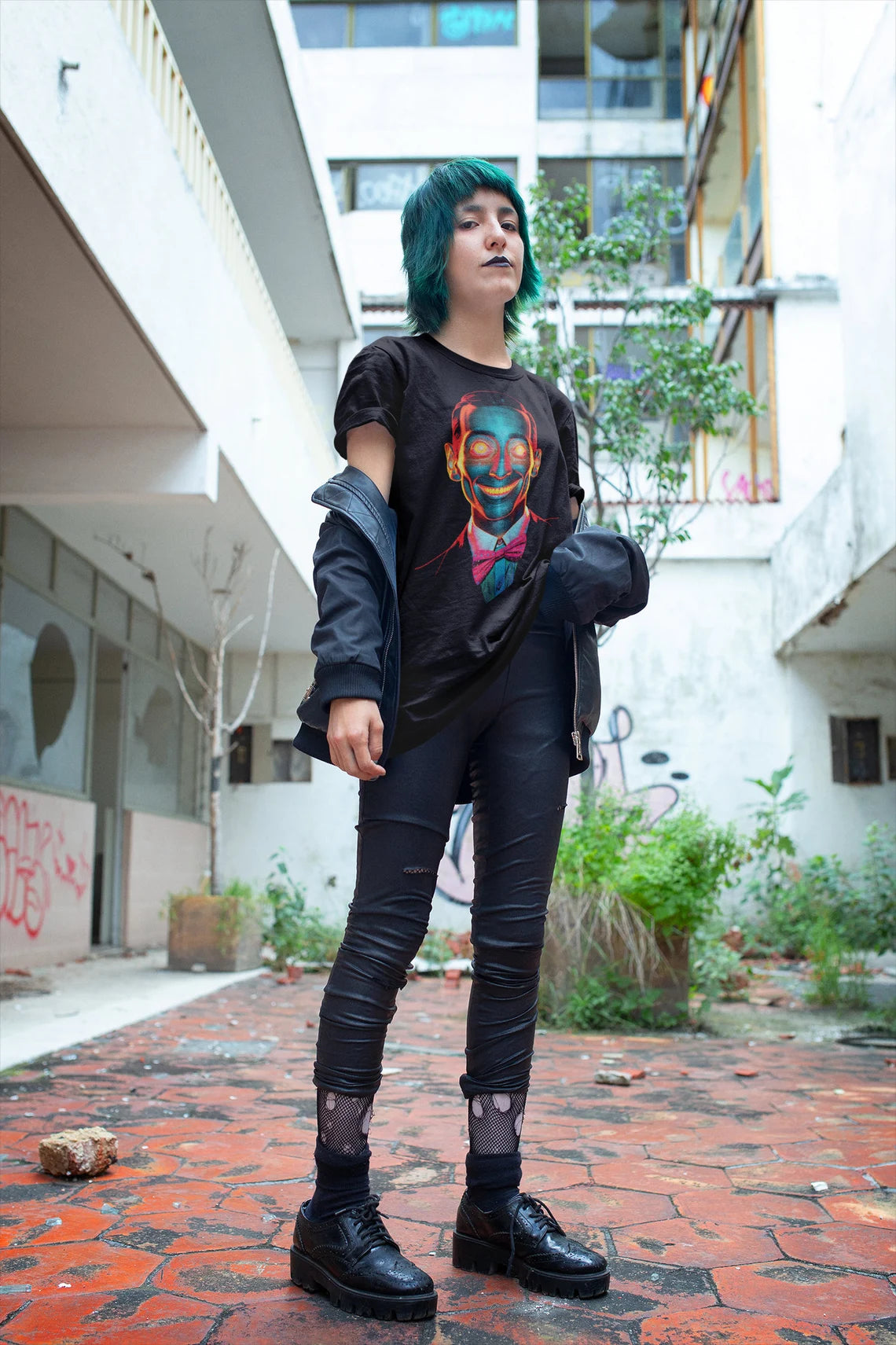 Vaporwave Pee Wee Herman Tee | Weirdcore Bowtie Aesthetic |Trippy Alt Clothing | Grunge Clothes | Harajuku Punk | Rave Gear | Psychedelic